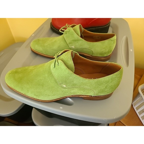 New Barker Black Wallace Apple Green Suede Leather Shoes US Mens 10.5 Uk 9.5 main image 9